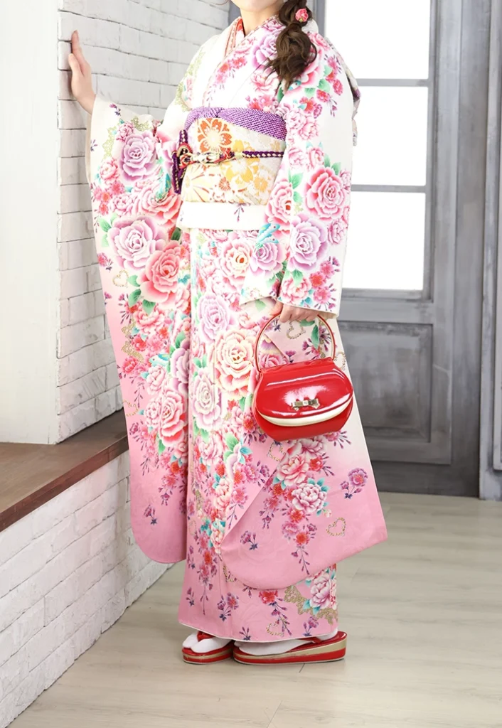 白洋薔薇の振袖レンタル 京都 前撮り 着用例