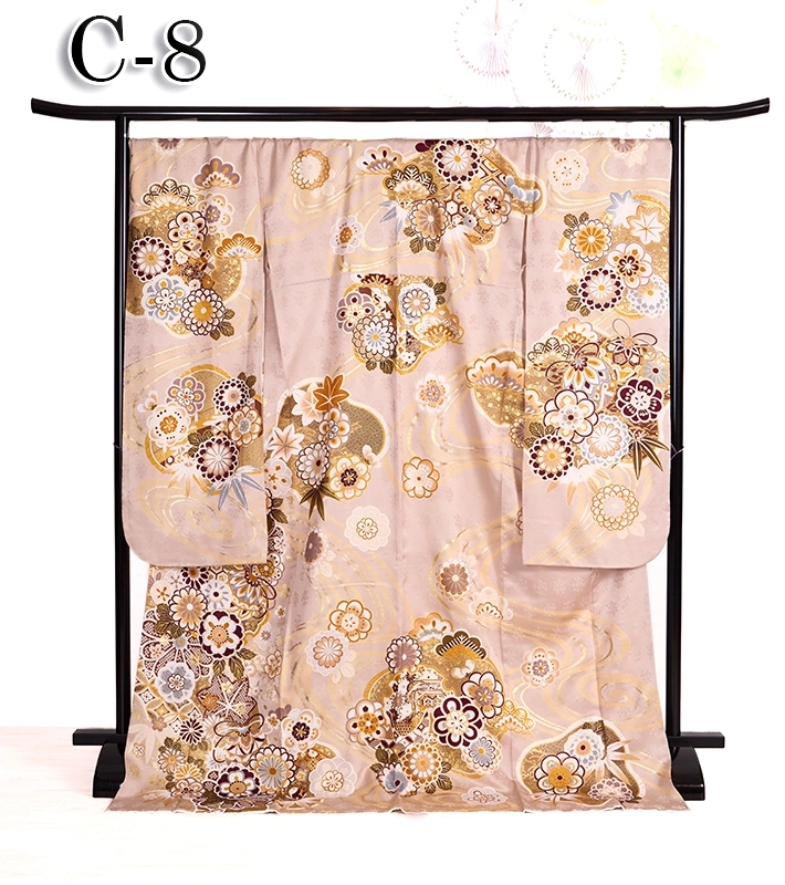 レンタル振袖京都　C-08 ベージュ華手鞠